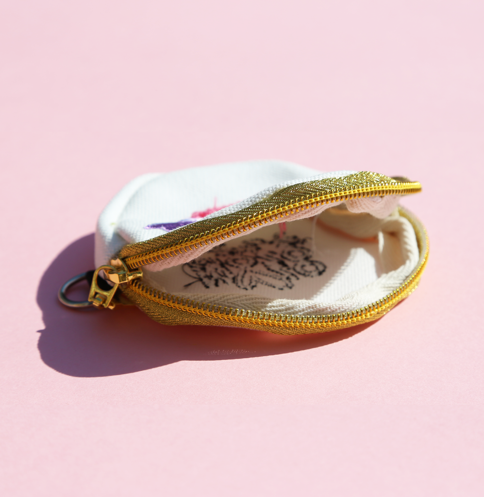 Embroidered coin purse sale