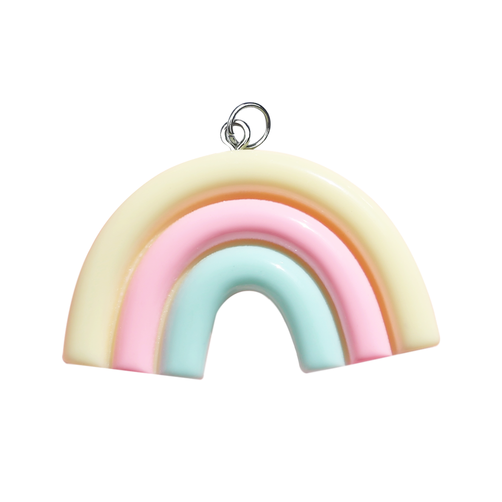 Acrylic resin rainbow charm and id tag pendant